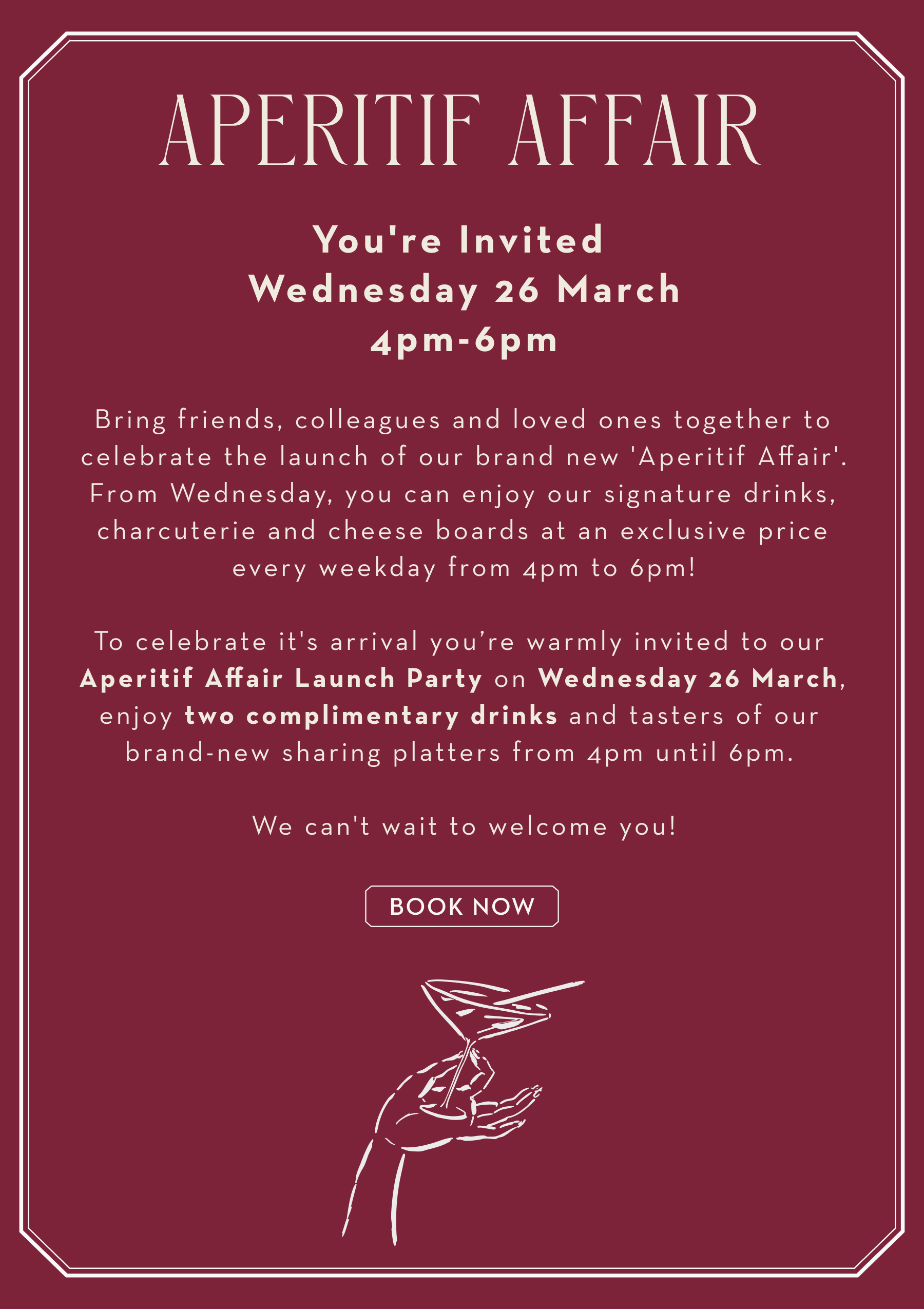 Aperitif Affair Launch Invite