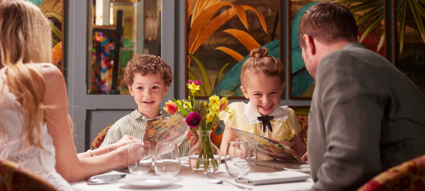 Image family at dining table